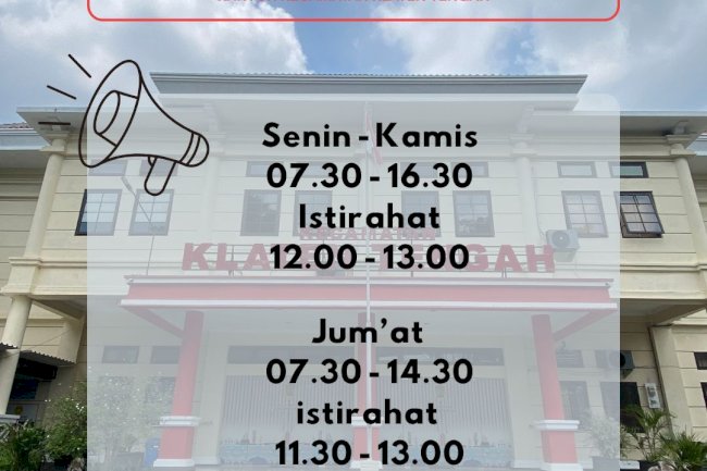 Perubahan jam kerja Kecamatan Klaten Tengah